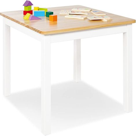 Pinolino Tavolo per bambini in legno massello Fenna, altezza 51 cm per 2-7 anni, laccato bianco e trasparente (1/3)