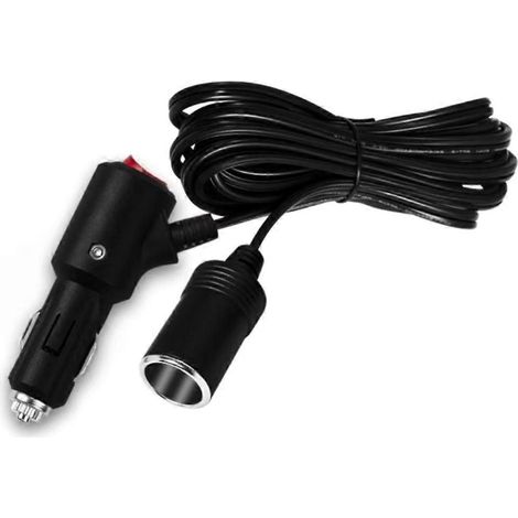 Câble d'allonge pour allume-cigare 12V/24V, longueurs 1m à 3m pour voiture