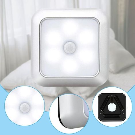 Set di luci notturne a LED con sensore di movimento - 3 pezzi - Sensore di movimento e di luce - Luce bianca fredda - Per armadi, scaffali e scale - Installazione semplice (1/4)
