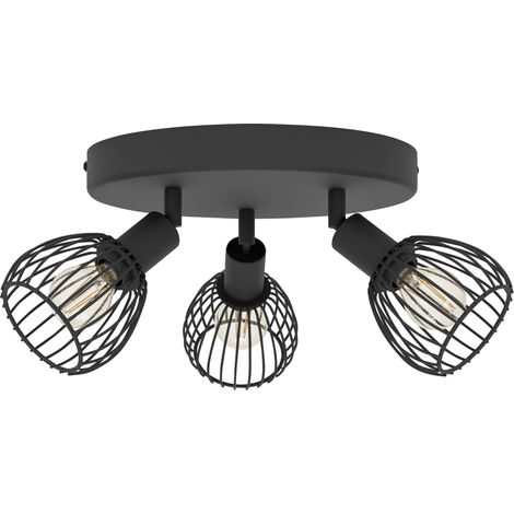 Eglo 3er Spot Rondell Sonnino schwarz 25 cm E14 Deckenlampen (1/3)