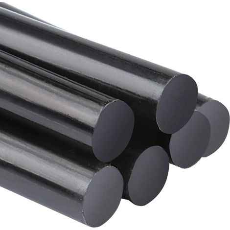 Lot de 10 bâtons de colle thermofusible noire 200 x 11 mm pour la réparation de carrosserie, les projets de bricolage à domicile et au bureau.