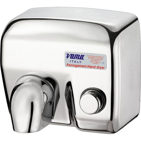 Asciugamani Elettrico Antivandalo con Pulsante 2400W Vama Ariel LP Acciaio Inox Lucido (1/3)