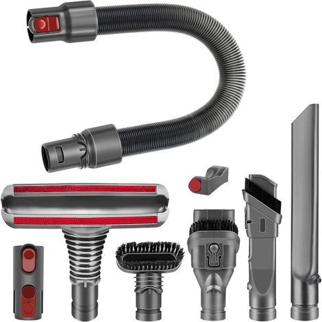 8 Kit de Repuesto de Cepillos, Boquillas, Mangueras Flexibles, Accesorios y Extensiones Compatibles con Dyson V6 V7 V8 V10 V11 V15 DC34 DC35 DC59 DC62 (1/4)