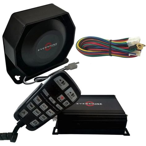 100 W Sirène et Haut-parleurs avec sonorisation réglable en Volume pour Voiture Plug and Play Wire 20 + Sons pour Police Incendie Ambulance véhicules 12 V DC (ES-WS06-SPK0021) (1/5)