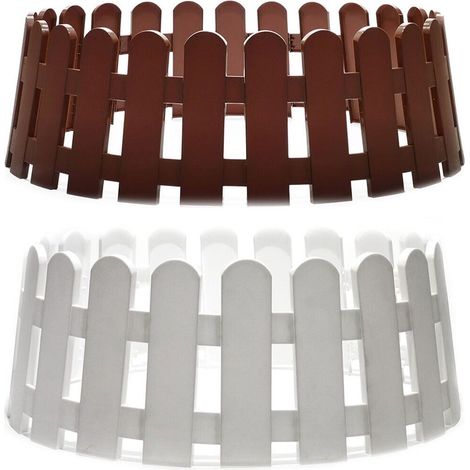 Recinzione staccionata bianca marrone per decorazioni addobbi albero di natale componibile in plastica diametro 68 cm - colorigenerali: BIANCO (1/4)