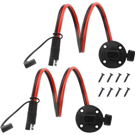 Lot de 2 Connecteur de prise de courant SAE pour orifice latéral 10AWG 60 cm Câble d'alimentation à déconnexion rapide SAE avec capuchon pour chargeur de batterie de générateur solaire (1/5)