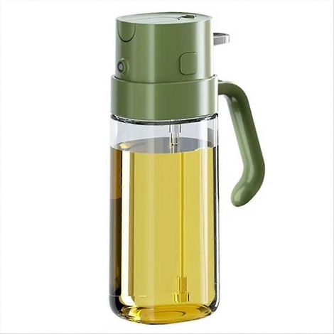 Flacon vaporisateur d'huile en verre multi-usages de 550 ml pour la cuisine et le barbecue - Distributeur d'huile d'olive et de sauce soja avec vaporisateur à brume fine A (1/5)