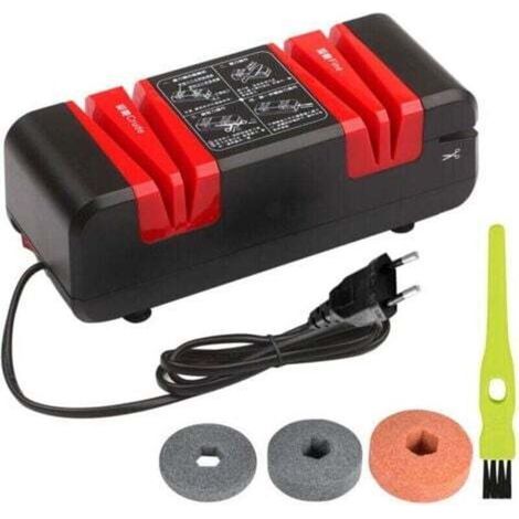 Electrique Affuteur Multifonctions Automatique Affuteurs Cut Avec Bevel Brut Et Des Beaux-Grooves 15 Degres, Avec Brosse Et 3 Meule Replaceable, Noir (1/4)