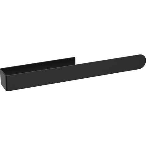 Porte Serviette Salle de Bain sans Perçage, Porte-Serviettes Mural en INOX, Adhésif 3M, 37 CM, Noir (1/5)