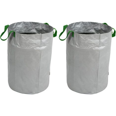 2 Pack 100L Garden Waste Bags Reusable Tear Resistant Waterproof Garden Waste Bags with Handles Waste Collector Bin for Lawn Pool 45cm x 63cm