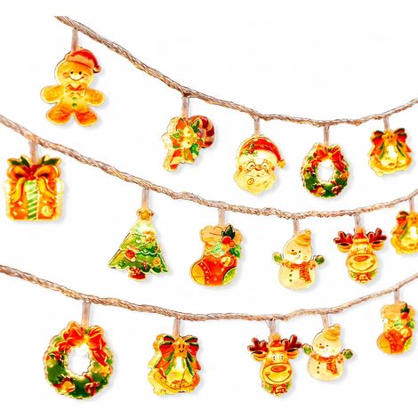 Guirlande Lumineuse LED de Noël en Acrylique, USB, 20 LED, Décoration Sapin, Fenêtre et Vitrine (1/5)