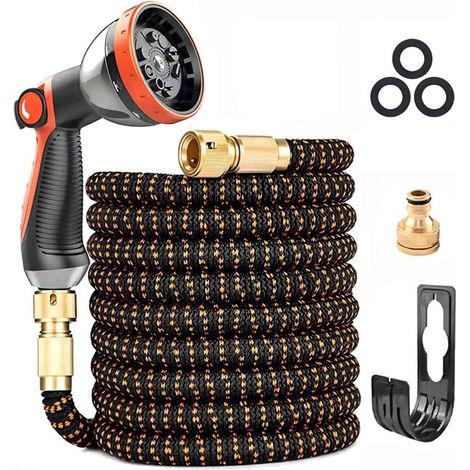 75 ft. tuyau de jardin extensible, 3-Ply Latex flexible, fuite-proof, 10-Function Buse, parfait pour le jardin