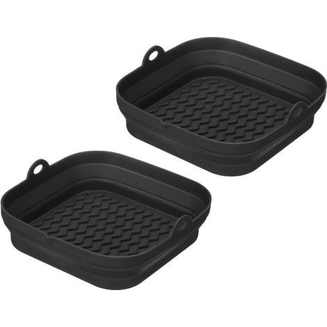 Air Fryer Baking Pans - 2-Pack - Air Fryer Baking Mold - Baking Pan - Silicone Material - Baking Paper Alternative - Foldable - Reusable - Air Fryer Accessory - Suitable for Microwave, Oven, and Refri (1/5)