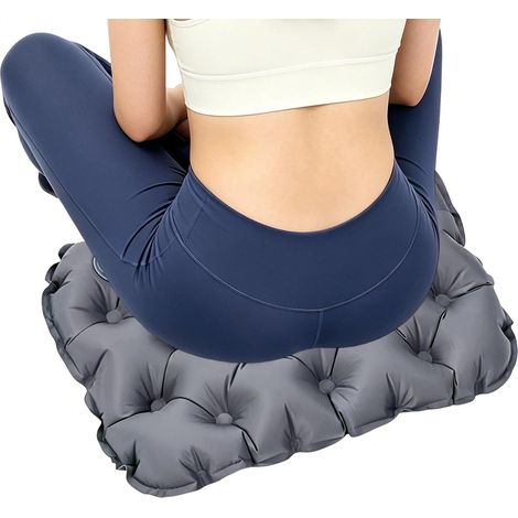 Coussin d'assise gonflable portable étanche vert bleu air voyage voiture plage bureau (1/5)