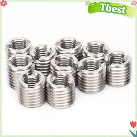 10 Pcs Inserts Filets Kit de Réparation de Filetage Outil de Restauration de Filetage en Acier Inoxydable Mâle (1/4)