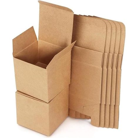Dailygoods – Geschenkboxen, 30 Stück – Kraftpapier – Karton – Quadratische Boxen – Geschenkverpackung – 10 x 10 x 10 cm – Nachhaltiges Material (1/5)