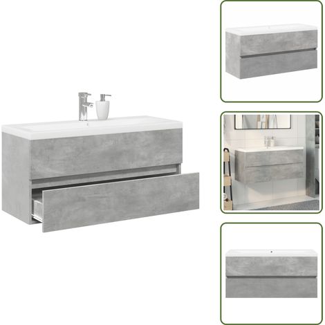 vidaXL Ensemble de meubles de salle de bain 2 pcs gris béton