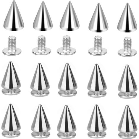 Rivet cône Clous,100 Pièces Rivet Cône Cuir Rivets Punk en Métal Rivets à Vis,pour Vêtements Chaussures Sacs Chaussures Chapeaux Vestes Cols Ceintures,7 x 10 cm