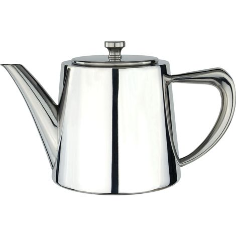 Théière, 510 ml, pour 2 personnes, en acier inoxydable, design moderne avec finition miroir, bec verseur parfait (1/5)