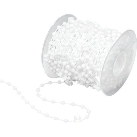 Chaîne aveugle verticale de 10 m avec 100 clips - Chaîne de réparation pour stores verticaux de 3,5" (89 mm) - Chaîne de sol incluse - Blanc (1 volume) (1/5)
