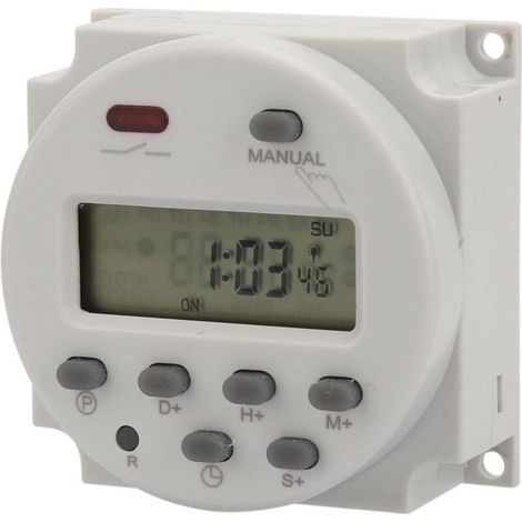 Interrupteur à minuterie à affichage numérique 1S 168 h 5 VA Petit interrupteur à minuterie programmable 7 jours pour commande électronique (220 V CA) (1/5)