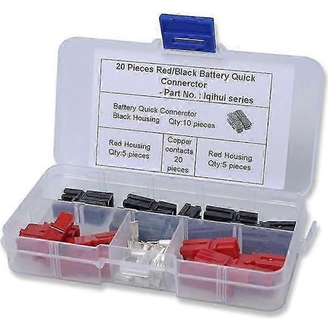 10 paires de connecteurs d'alimentation pour batterie de voiture Anderson 30A Powerpole, compatibles avec les chariots de golf / T (1/4)