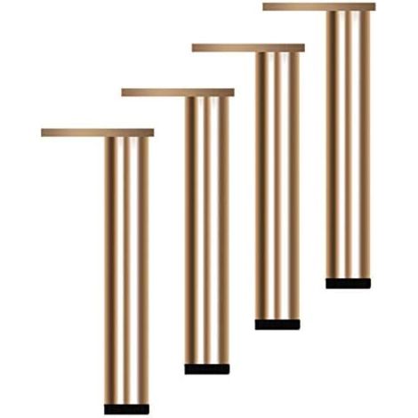 Ensemble de 4 pieds de meuble réglables, 30 cm de long – alliage d'aluminium plaqué or – résistant à la corrosion –
