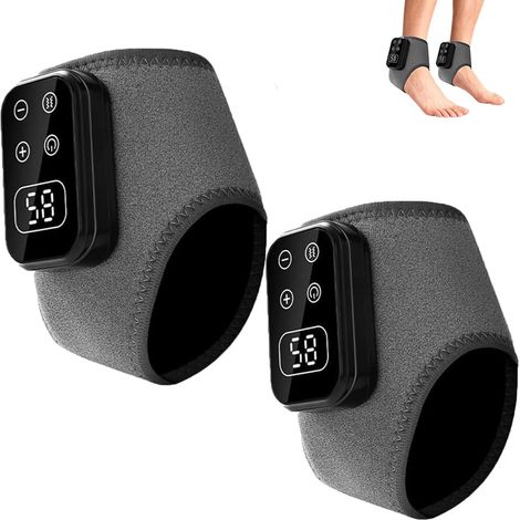 Il s'agit d'un masseur portable en deux parties pour les pieds et les chevilles, avec température réglable, adapté à une utilisation à domicile, au bureau ou en voyage.-AquaForge (1/5)