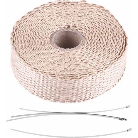 Ruban isolant thermique pour échappement voiture, 5 m avec 4 attaches de câble en acier inoxydable titane