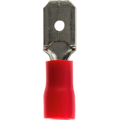 10 cosses languettes mâles Ø6,3mm - Rouge - Zenitech