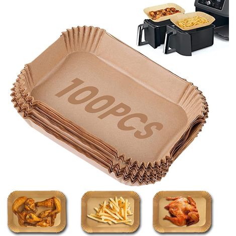 Papier de cuisson pour friteuse à air chaud, paquet de 100 feuilles - Papier sulfurisé pour friteuse à air chaud (1/5)
