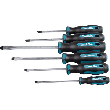 Makita E-10512 6 Piece Slotted & Pozi Screwdriver Set SL PH2 PZ1 PZ2 (1/2)
