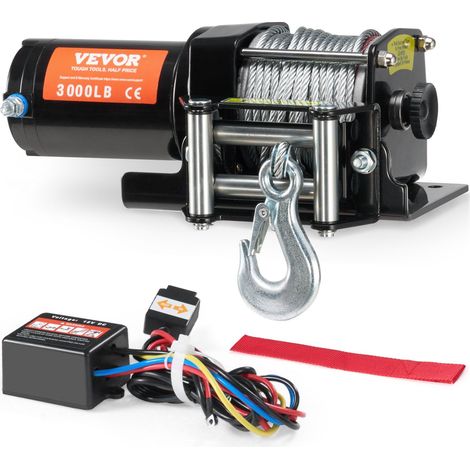 Treuil électrique pour quad/SSV, 1360,8 kg, câble en acier, étanche IP55, commande filaire (1/5)