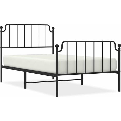 Maison Exclusive - Giroletto con Testiera e Pediera Metallo Nero 100x200 cm (1/5)