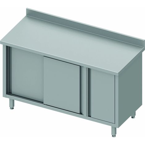 Meuble Bas Inox avec Dosseret - Porte Battante à Droite - Gamme 700 - Stalgast