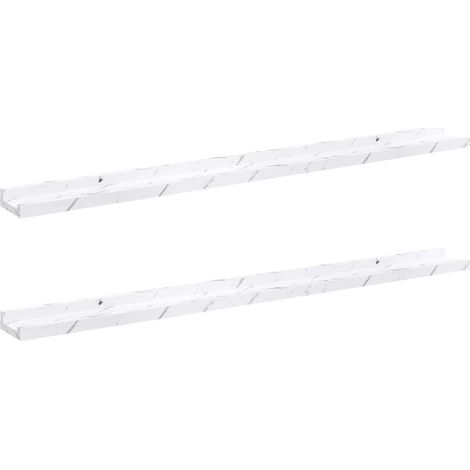 vidaXL Étagère Murale avec étagère 2 pcs Marbre blanc 100 x 9 x 3 cm (1/5)