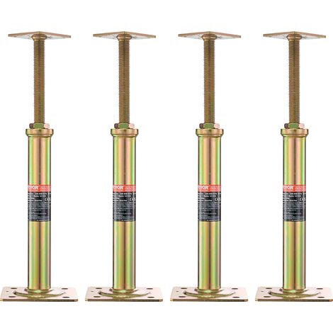 Vevor – Vérins de sol réglables lot de 4 – Hauteur 29,46 à 40,64 cm – Charge max 1134 kg – Acier Q235 pour soutien temporaire