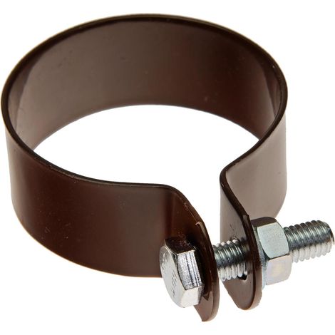 Strebenschelle rund Ø 5cm Befestigungsschelle für Zaunbau in braun (1/4)