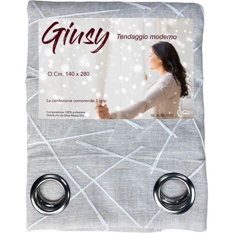 GIUSY TENTE moderne en couleur unie BEIGE cm. 140X280 emballé (1/5)
