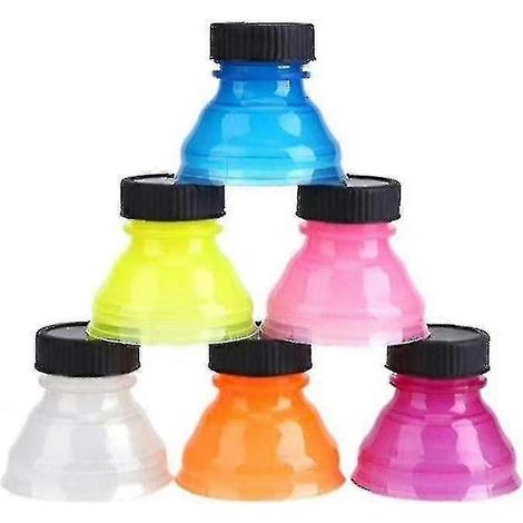 Lot de 6 bouchons de bouteille de boisson hermétiques, réutilisables et anti-poussière, à clipser, pour canettes de soda (couleurs assorties).