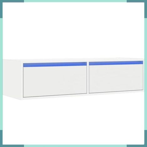 Meuble TV - 860238 - Blanc - Bois d'ingénierie - Avec lumières LED (1/5)