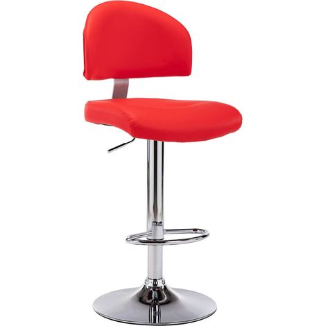 vidaXL Taburete de cocina de cuero sintético rojo (1/5)