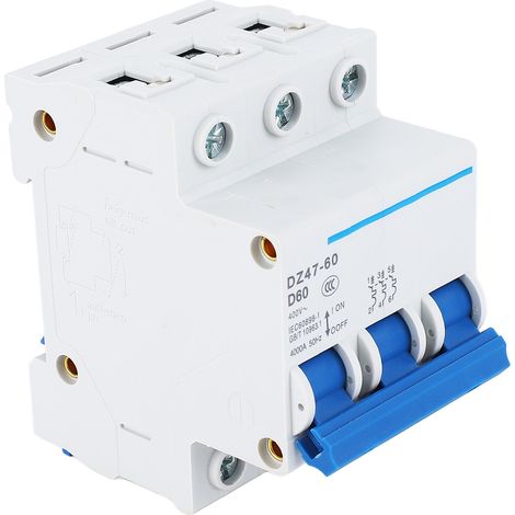 Miniatur-Leistungsschalter 3P D60 400V 60A 6KA Mini-Leistungsschalter für DIN-Schienenmontage (1/5)