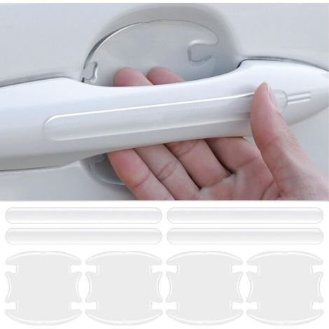 Film Protecteur pour Poignée de Porte de Voiture, 8 Pcs Universel Autocollant Voiture Transparent Autoadhésive pour Poignée de Porte, Anti-Rayures, pour Plupart des Poignées de Porte (1/4)
