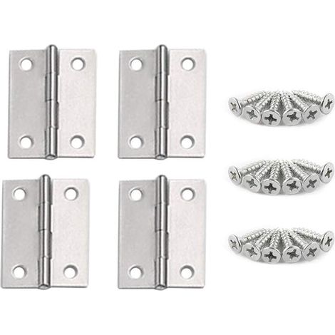 Charnière Acier Inoxydable Porte Pliante Connecteurs Paumelles Meuble Vis M3.5 16mm Argent 1 Pouce 25 24 08mm (1/5)