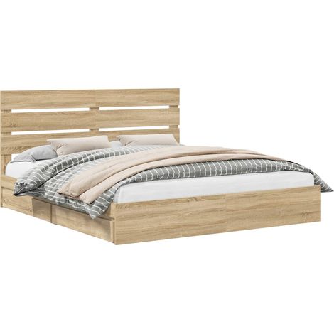 Maison Exclusive - Letto con Contenitore con testiera Rovere Sonoma 180 x 200 cm