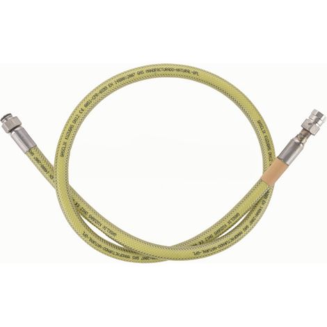 Manguera Flexible Inoxidable 1,5m para Butano  Conexión Butaclick Macho Tetina a Hembra 1/2"  Duración Ilimitada