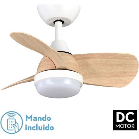 Ventilatore da Soffitto DC Pirdo Bianco Rovere 24W 3 Pale (1/2)