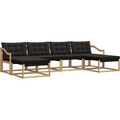 Set di divani da esterno con cuscino 6 pcs Bianco e Nero vidaXL (1/5)