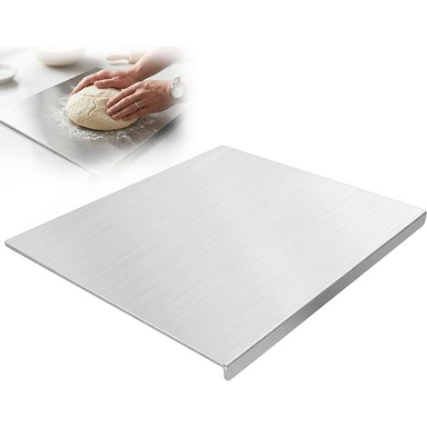 Planche a Decouper Inox 30x40cm, Plan de Travail Inox, Planche a Patisserie en Acier Inoxydable 304, Antirouille, Antibacterien, Bord de Blocage, Antiderapant, Pour Pate, Pizza, Pain, Viande, Legumes (1/5)
